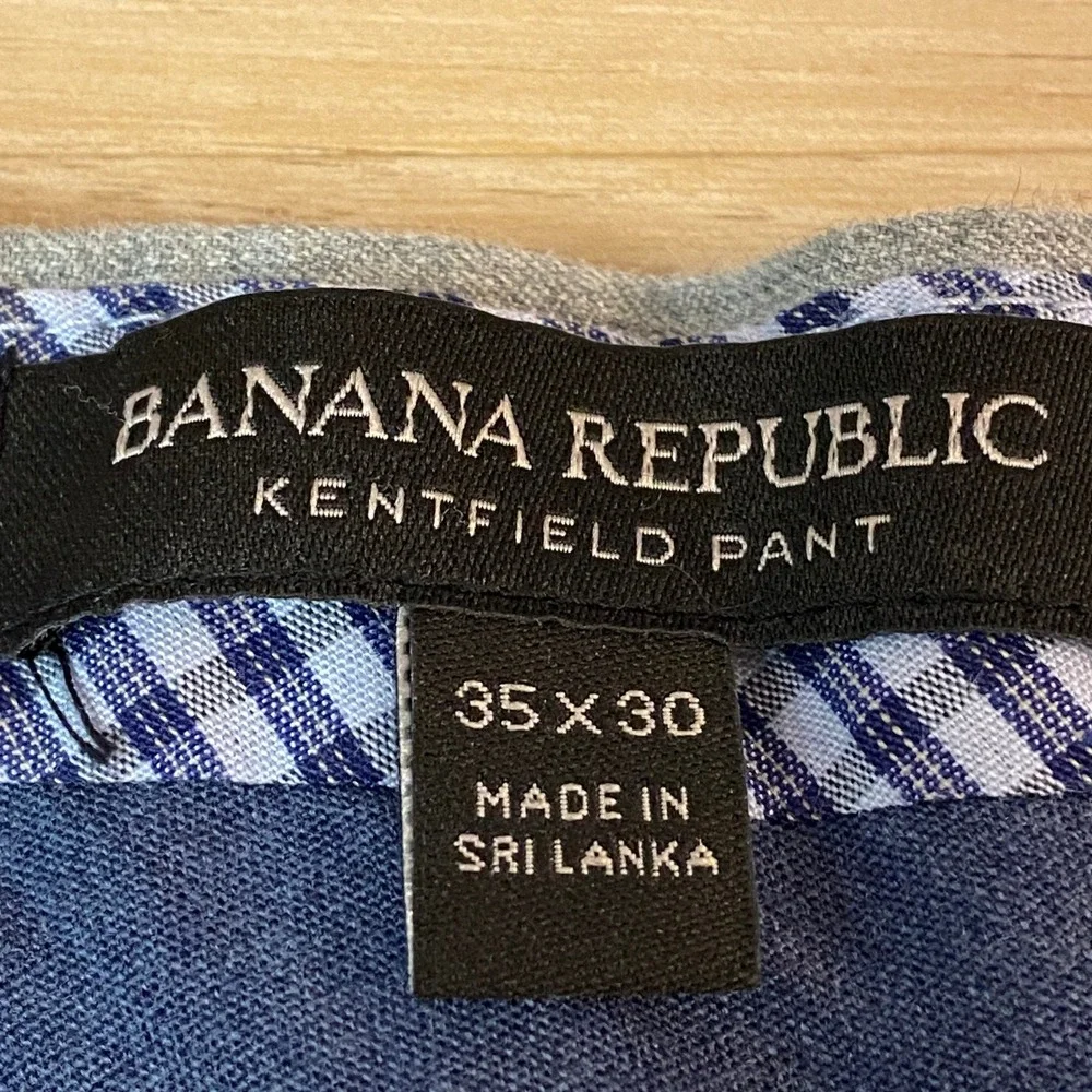 Banana Republic Kentfield Pants Mens 35 x 30 Gray Cotton Blend Casual Straight